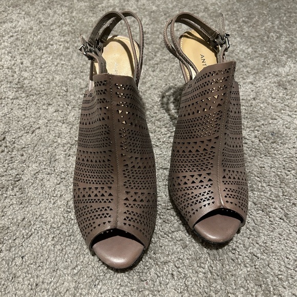 Antonio Melani Taupe Peep-toe Heels - Picture 2 of 4